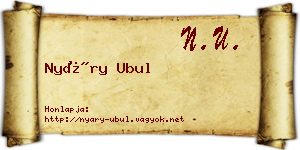 Nyáry Ubul névjegykártya